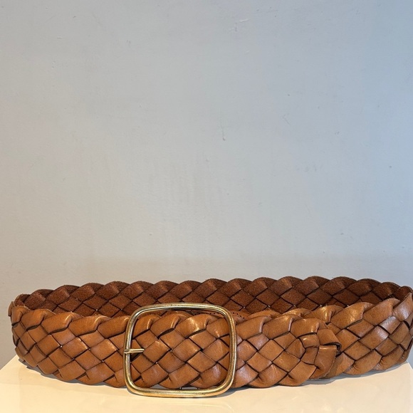 Linea Pelle Tan Braided Leather Belt size small - Picture 2 of 12